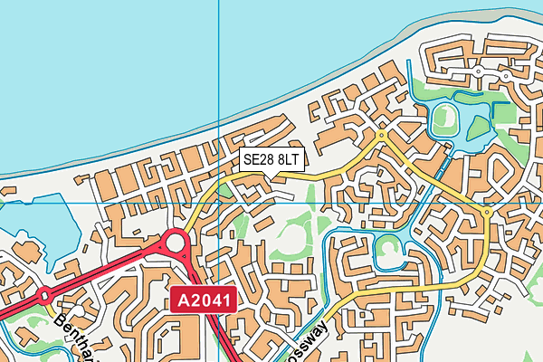 SE28 8LT map - OS VectorMap District (Ordnance Survey)