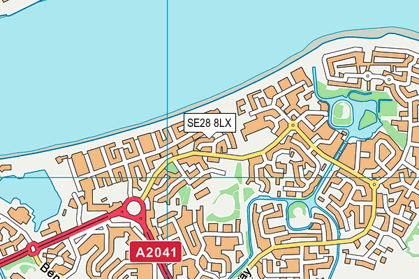 SE28 8LX map - OS VectorMap District (Ordnance Survey)