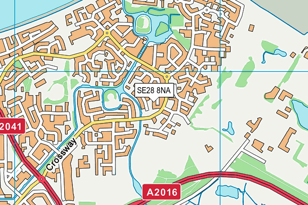 SE28 8NA map - OS VectorMap District (Ordnance Survey)