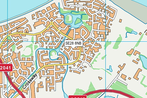 SE28 8NB map - OS VectorMap District (Ordnance Survey)