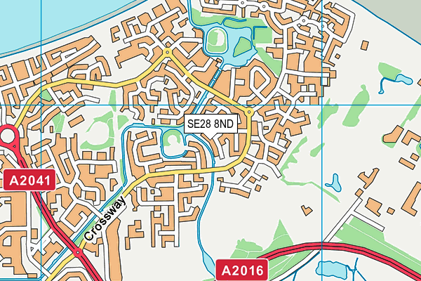 SE28 8ND map - OS VectorMap District (Ordnance Survey)