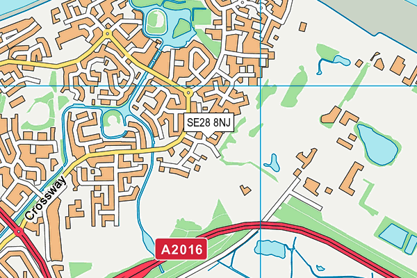 Sporting Club Thamesmead map (SE28 8NJ) - OS VectorMap District (Ordnance Survey)