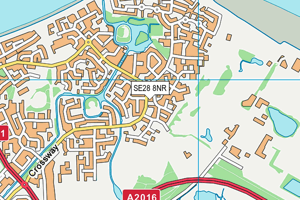 SE28 8NR map - OS VectorMap District (Ordnance Survey)
