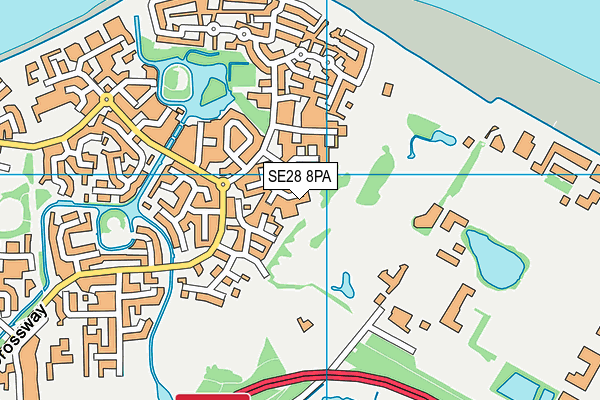 SE28 8PA map - OS VectorMap District (Ordnance Survey)