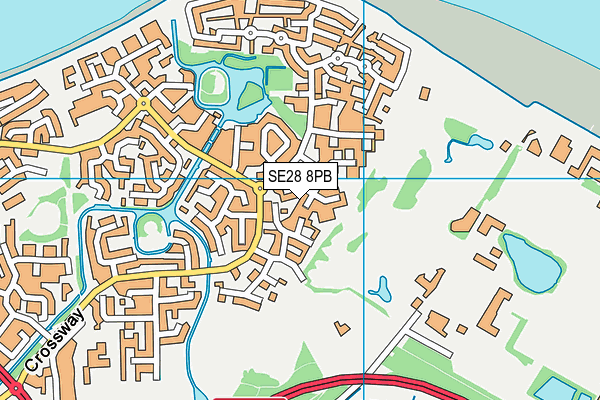 SE28 8PB map - OS VectorMap District (Ordnance Survey)