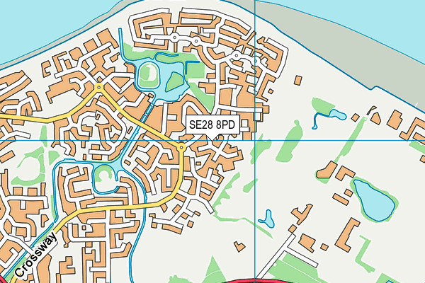 SE28 8PD map - OS VectorMap District (Ordnance Survey)
