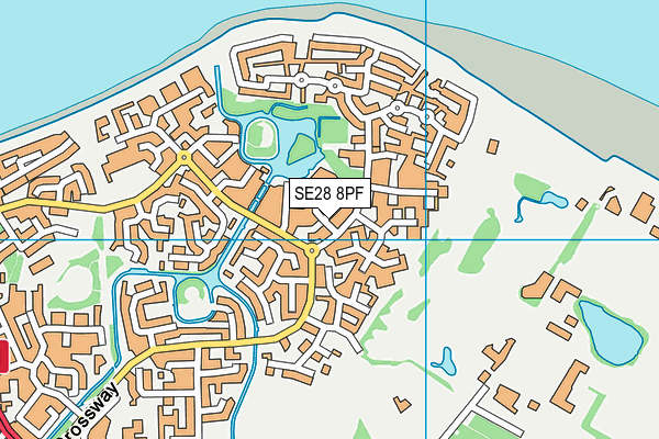 SE28 8PF map - OS VectorMap District (Ordnance Survey)