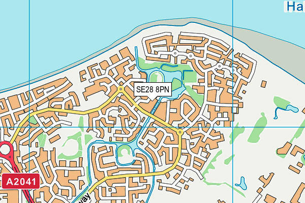SE28 8PN map - OS VectorMap District (Ordnance Survey)