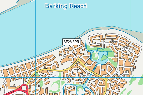 SE28 8PR map - OS VectorMap District (Ordnance Survey)