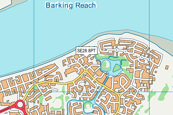 SE28 8PT map - OS VectorMap District (Ordnance Survey)