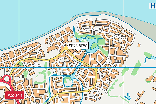 SE28 8PW map - OS VectorMap District (Ordnance Survey)