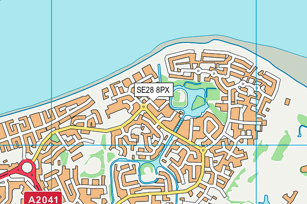 SE28 8PX map - OS VectorMap District (Ordnance Survey)