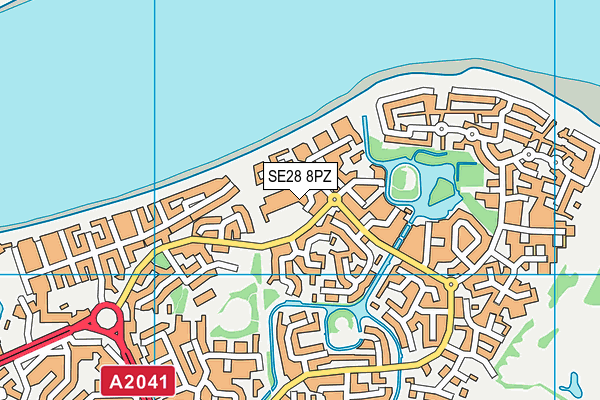 SE28 8PZ map - OS VectorMap District (Ordnance Survey)
