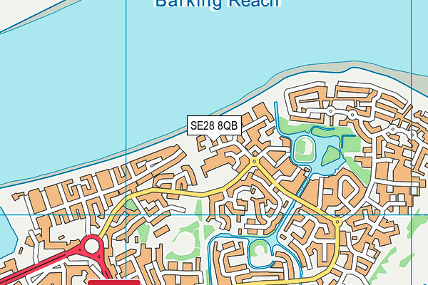 SE28 8QB map - OS VectorMap District (Ordnance Survey)