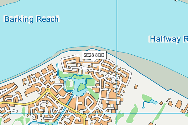SE28 8QD map - OS VectorMap District (Ordnance Survey)