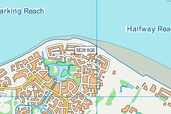 SE28 8QE map - OS VectorMap District (Ordnance Survey)