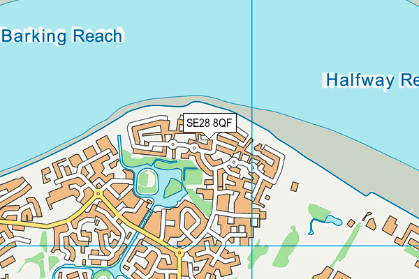 SE28 8QF map - OS VectorMap District (Ordnance Survey)