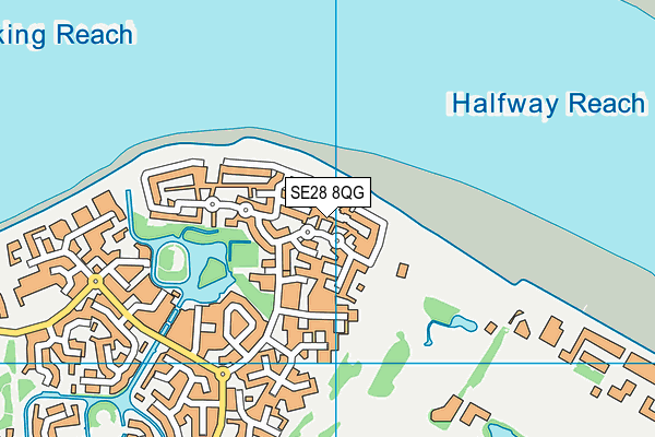 SE28 8QG map - OS VectorMap District (Ordnance Survey)