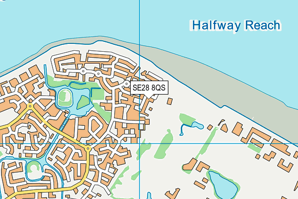 SE28 8QS map - OS VectorMap District (Ordnance Survey)
