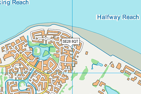 SE28 8QT map - OS VectorMap District (Ordnance Survey)