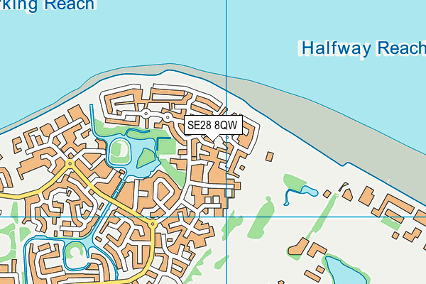 SE28 8QW map - OS VectorMap District (Ordnance Survey)