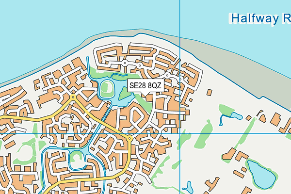 SE28 8QZ map - OS VectorMap District (Ordnance Survey)