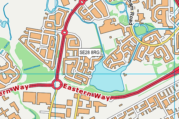 SE28 8RG map - OS VectorMap District (Ordnance Survey)