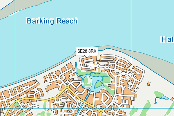 SE28 8RX map - OS VectorMap District (Ordnance Survey)