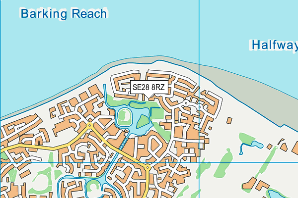 SE28 8RZ map - OS VectorMap District (Ordnance Survey)