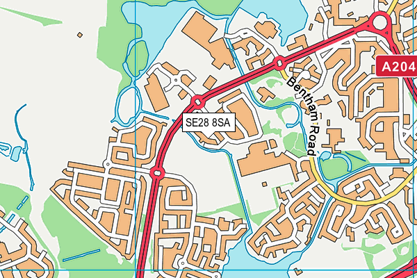 SE28 8SA map - OS VectorMap District (Ordnance Survey)