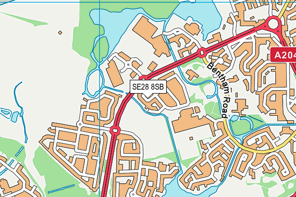 SE28 8SB map - OS VectorMap District (Ordnance Survey)