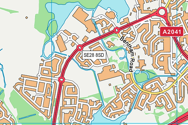 SE28 8SD map - OS VectorMap District (Ordnance Survey)