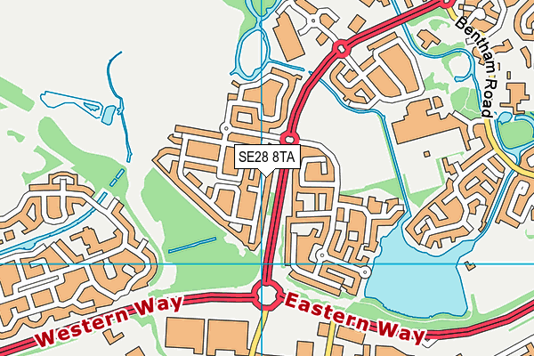 SE28 8TA map - OS VectorMap District (Ordnance Survey)