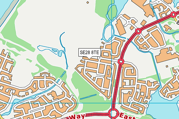 SE28 8TE map - OS VectorMap District (Ordnance Survey)