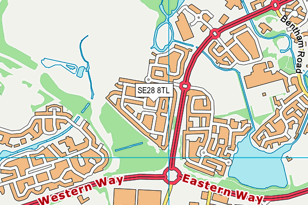 SE28 8TL map - OS VectorMap District (Ordnance Survey)