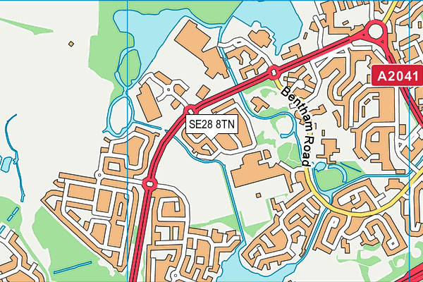 SE28 8TN map - OS VectorMap District (Ordnance Survey)