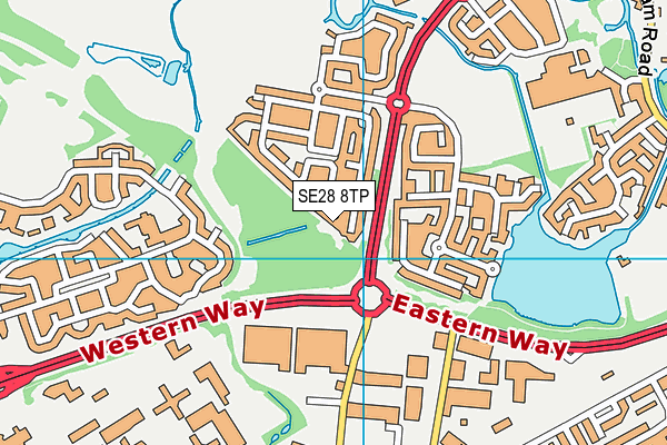 SE28 8TP map - OS VectorMap District (Ordnance Survey)