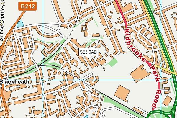 SE3 0AD map - OS VectorMap District (Ordnance Survey)