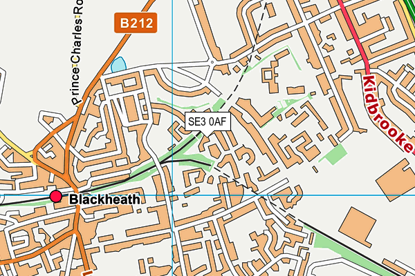 SE3 0AF map - OS VectorMap District (Ordnance Survey)
