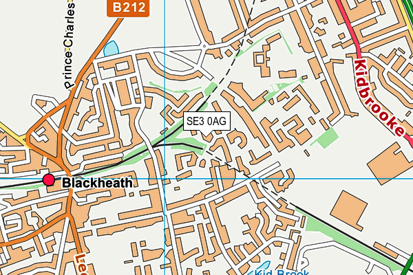 SE3 0AG map - OS VectorMap District (Ordnance Survey)