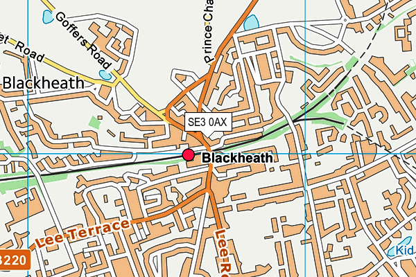 SE3 0AX map - OS VectorMap District (Ordnance Survey)