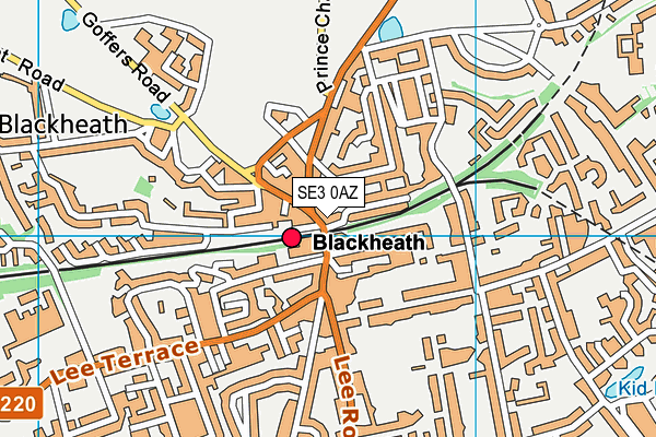 SE3 0AZ map - OS VectorMap District (Ordnance Survey)