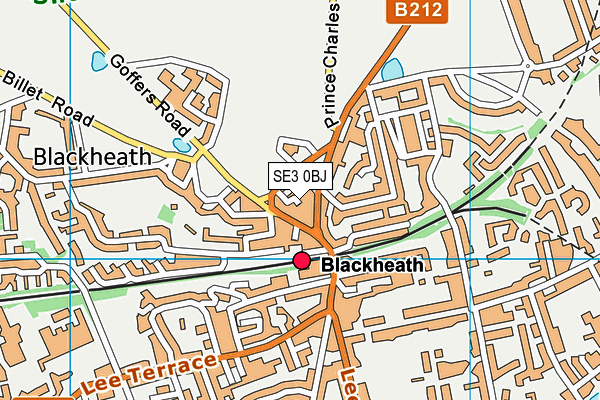 SE3 0BJ map - OS VectorMap District (Ordnance Survey)