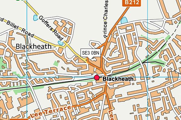 SE3 0BN map - OS VectorMap District (Ordnance Survey)