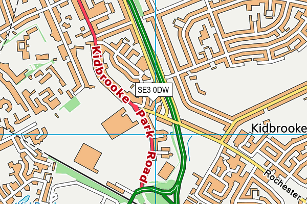 SE3 0DW map - OS VectorMap District (Ordnance Survey)