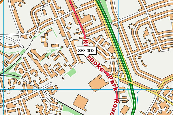 SE3 0DX map - OS VectorMap District (Ordnance Survey)