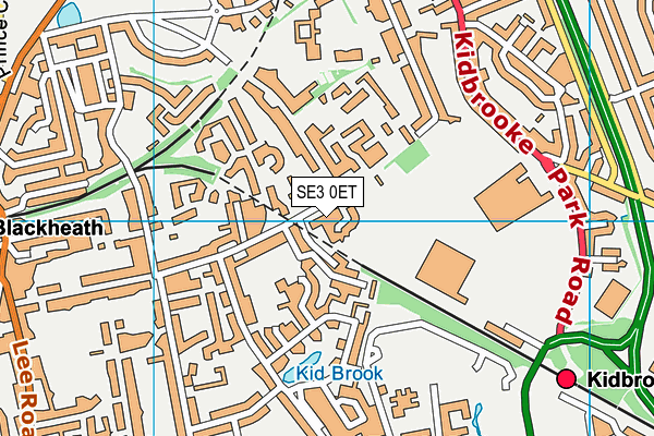 SE3 0ET map - OS VectorMap District (Ordnance Survey)