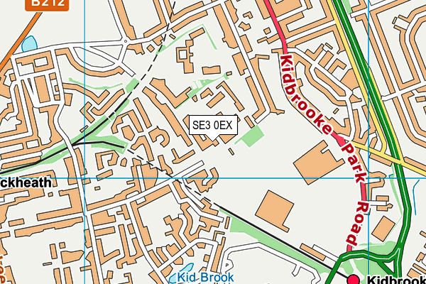 SE3 0EX map - OS VectorMap District (Ordnance Survey)