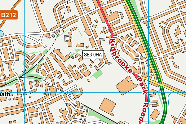SE3 0HA map - OS VectorMap District (Ordnance Survey)