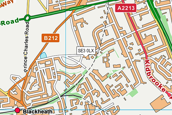 SE3 0LX map - OS VectorMap District (Ordnance Survey)